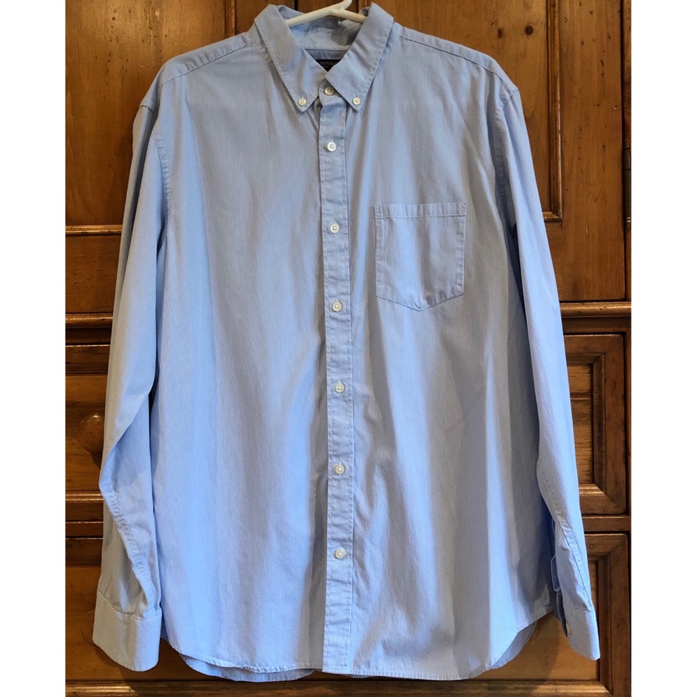 Light Blue Lined Button Down Men’s Work Shirt - image 1